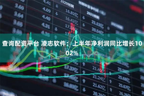 查询配资平台 凌志软件：上半年净利润同比增长1002%